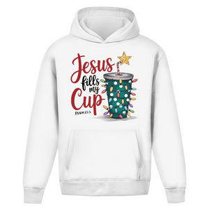 Oversize Hoodie Ohne Kordel jesus fills my cup psalm 23.5
