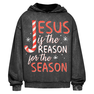 Oversize Washed Hoodie jesus is the reason for the season