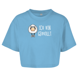 Damen Oversize Crop Top ich bin gewollt