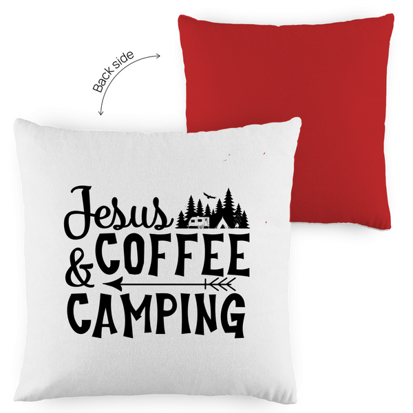 Kopfkissen zweifarbig jesus coffee camping