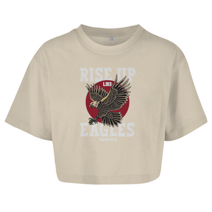 Damen Oversize Crop Top rise up like eagles isaiah 40:31