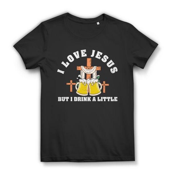 Damen  Bio T-Shirt i love jesus but i drink a little bier