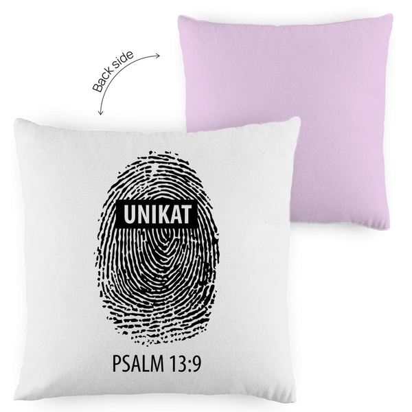 Kopfkissen zweifarbig unikat fingerabdruck psalm 13:9