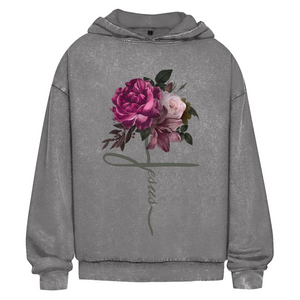 Oversize Washed Hoodie jesus blumen