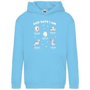 Kinder Hoodie god says i am amazing psalm 139:14