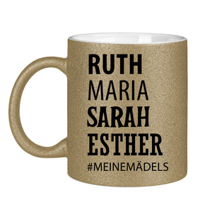 Glitzertasse ruth maria sarah esther