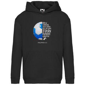 Kinder Hoodie stark macht valleyball spieler philipper 4.13