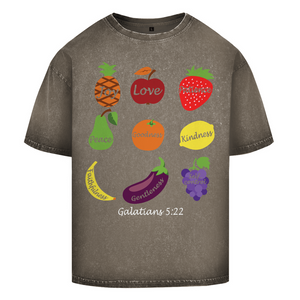 Oversize Washed T-Shirt Joy Love Patience galatians 5:22