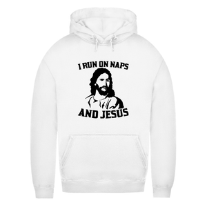 Damen Hoodie i run on naps and jesus