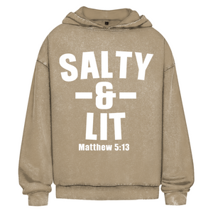 Oversize Washed Hoodie salty and lit matthew 5:13