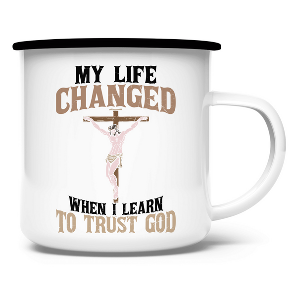 Emaille Tasse i learn to trust god