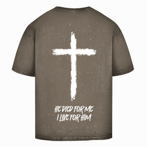 Oversize Washed T-Shirt he died for me i live for him