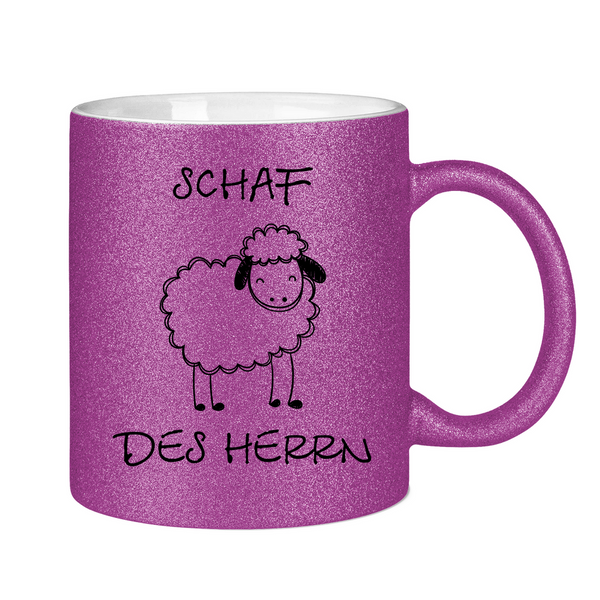 Glitzertasse schaf des herrn