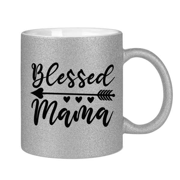 Glitzertasse blessed mama