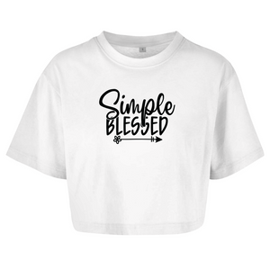 Damen Oversize Crop Top simple blessed
