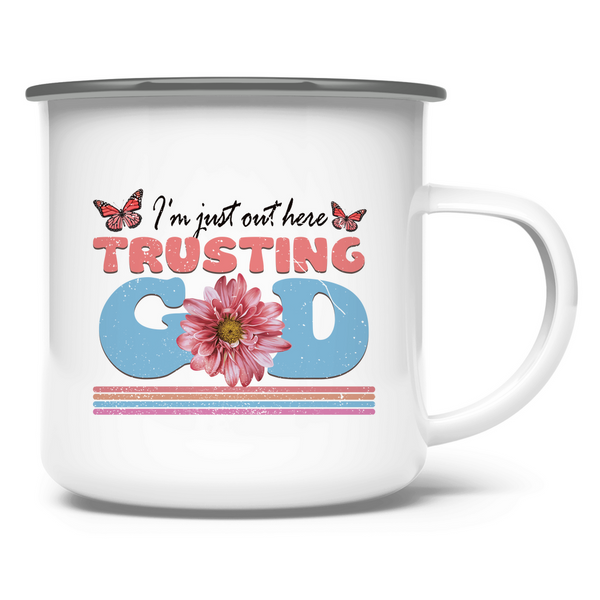 Emaille Tasse trusting god