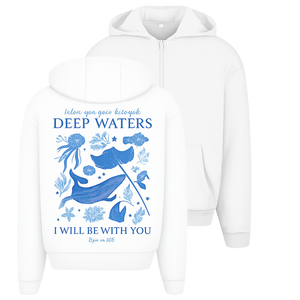 Oversize Zipper Hoodie deep waters isaiah 43:2