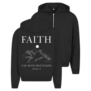 Oversize Zipper Hoodie faith minimalistisch matthew 17:20