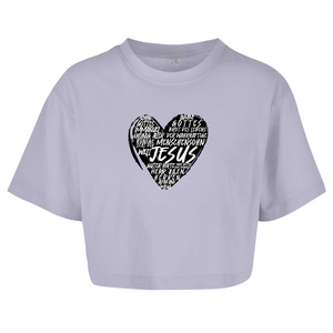 Damen Oversize Crop Top jesus guter hirte