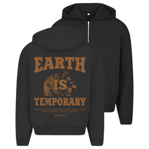 Oversize Zipper Hoodie earth ist temporary matthew 5:18