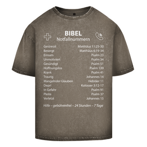 Oversize Washed T-Shirt bibel notfallnummern