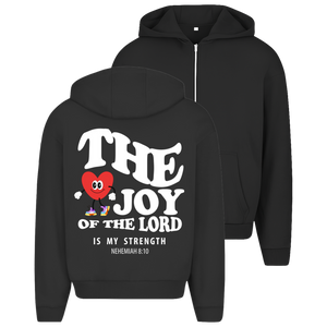 Oversize Zipper Hoodie the joy of the lord nehemiah 8:10