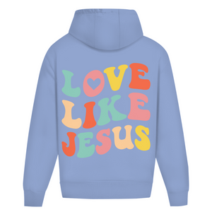 Oversize Hoodie Ohne Kordel love like jesus retro