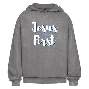 Oversize Washed Hoodie jesus first