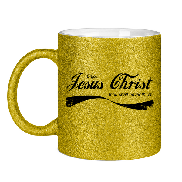 Glitzertasse enjoy jesus christ