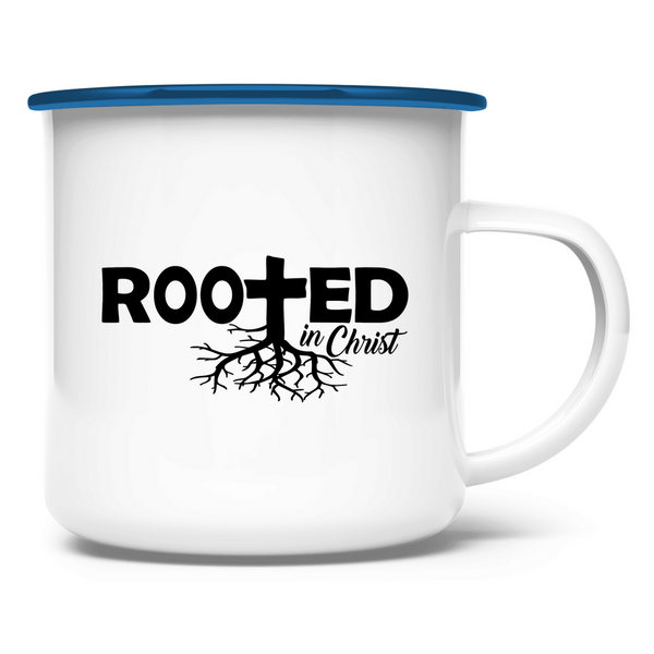 Emaille Tasse rooted in christ