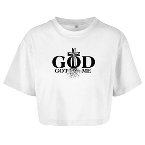 Damen Oversize Crop Top god got me
