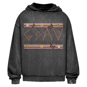 Oversize Washed Hoodie god is greater than the highs and lows