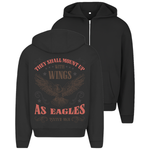 Oversize Zipper Hoodie mount up with wings isaiah 40:31