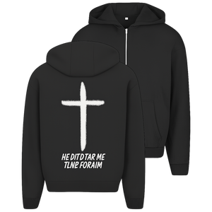 Oversize Zipper Hoodie he died for me i live for him