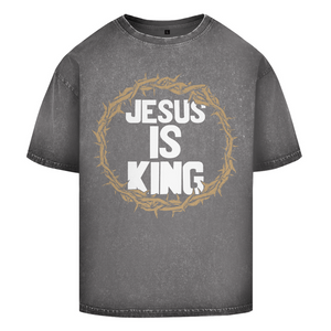 Oversize Washed T-Shirt jesus is king dornenkrone