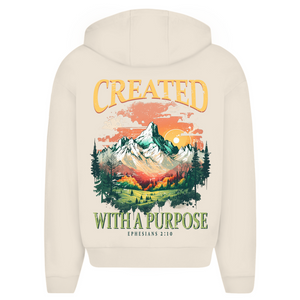Oversize Zipper Hoodie created with a purpose ephesians 2:10