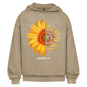 Oversize Washed Hoodie christus der mich stark macht philipper 4.13