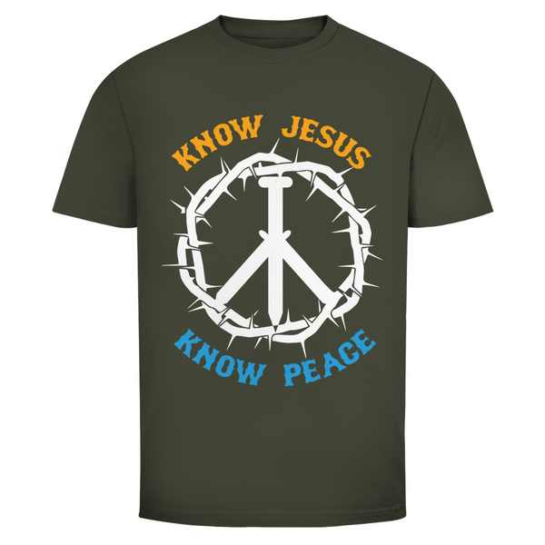 Herren T-Shirt know jesus know peace