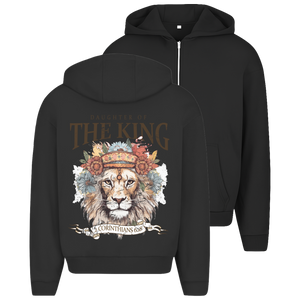 Oversize Zipper Hoodie daughter of the king 2 corinthians 6:18