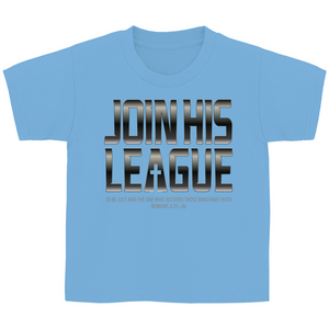 Kinder T-Shirt Join his league romans 3:25-26
