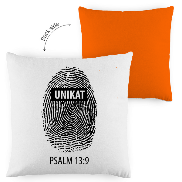 Kopfkissen zweifarbig unikat fingerabdruck psalm 13:9