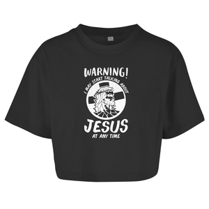 Damen Oversize Crop Top jesus at any time