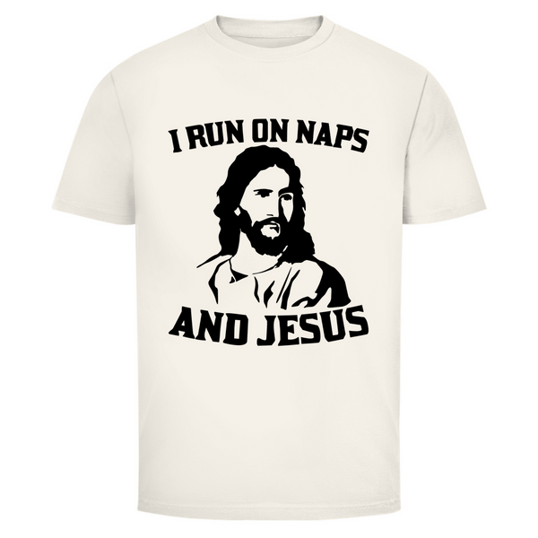 Herren T-Shirt i run on naps and jesus