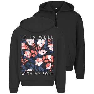 Oversize Zipper Hoodie it is well with my soul
