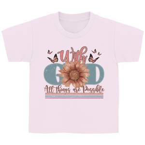 Kinder T-Shirt with god all things are possible
