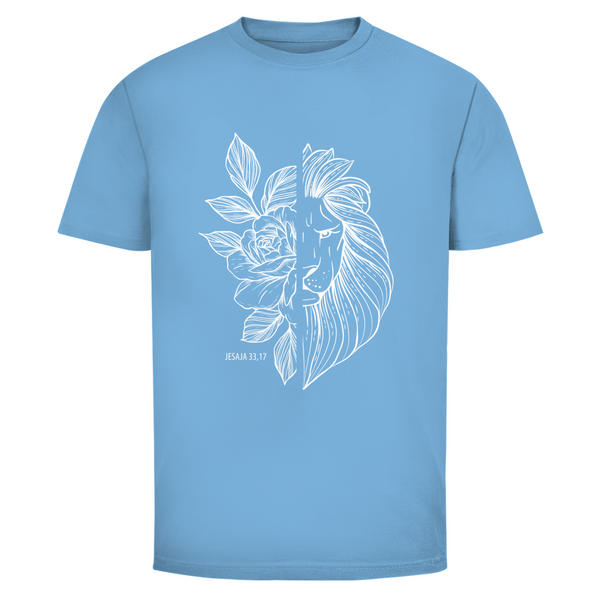 Herren T-Shirt Blume Löwe jesaja 33,17