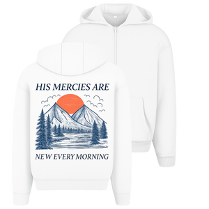 Oversize Zipper Hoodie his marcies are new every morning