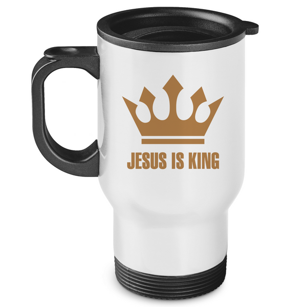 Edelstahl-Thermobecher jesus is king krone