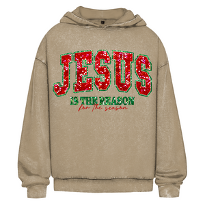 Oversize Washed Hoodie jesus is the reason for the season
