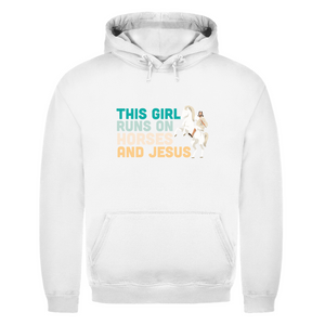 Herren Hoodie this girl runs on horses und jesus reiterin